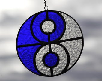 Stained Glass Suncatcher Yin Yang Handmade in USA