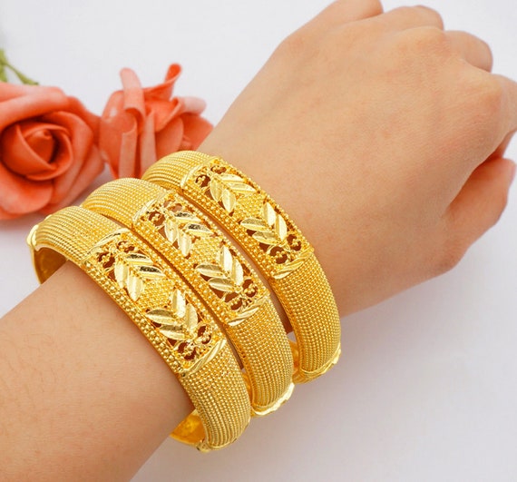 24k Gold plated Bangles Bracelet Dubai Bangle Indian bangles African jewelry Ethiopian Eritrea Jewelry Kundan jewelry Moroccan Bangles