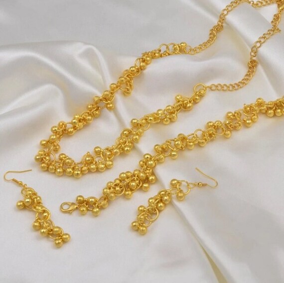 24k Gold Plated Wedding Moroccan Dubai Jewelry Beads Light Ball