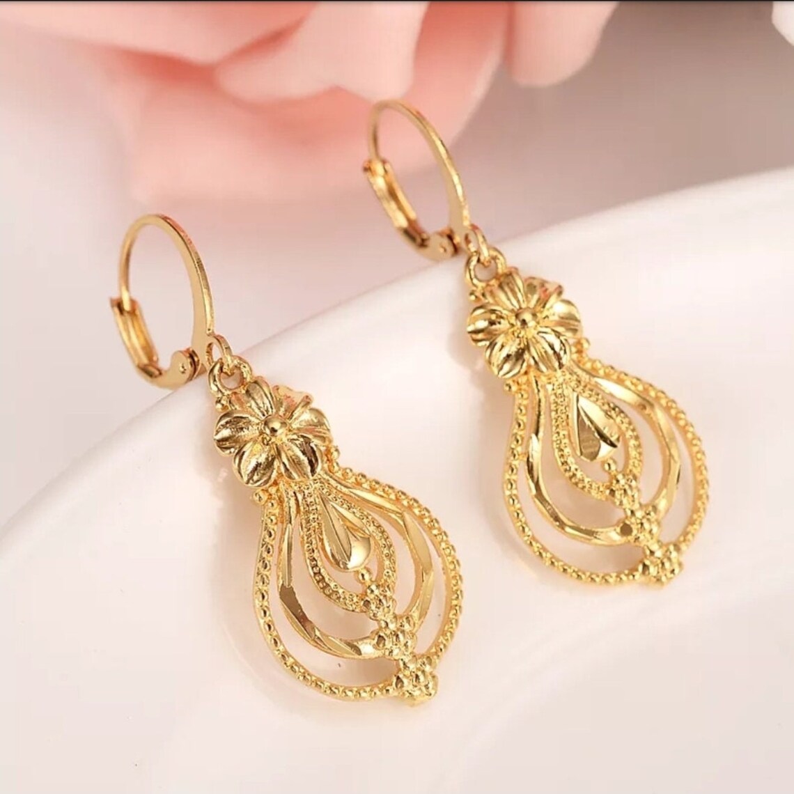 Women's Layered Shell Bead Necklace & Earrings Set - Gold/Silver Plated Leopard Print Brown Jewelry - View #4