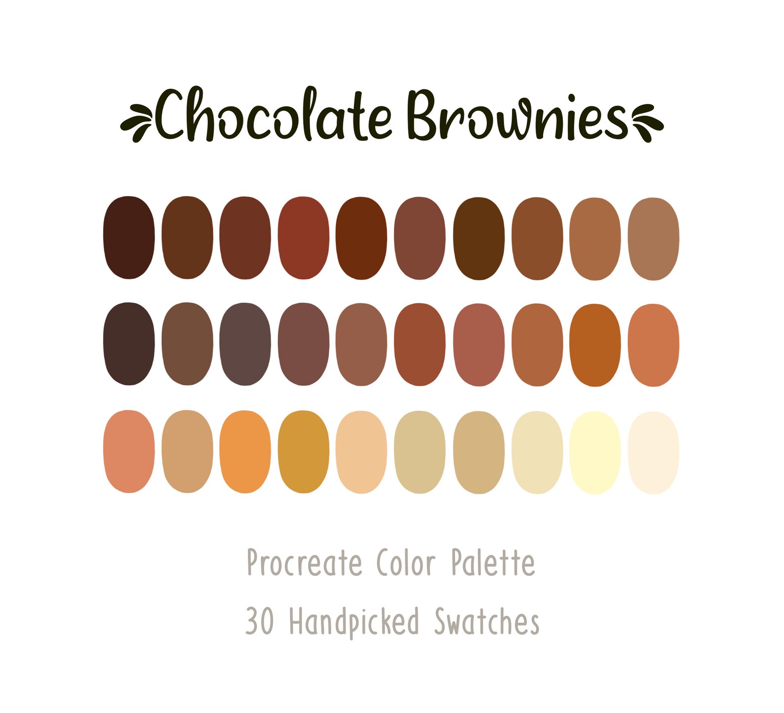 Chocolate Brownies Procreate Color Palette Color Swatches | Etsy