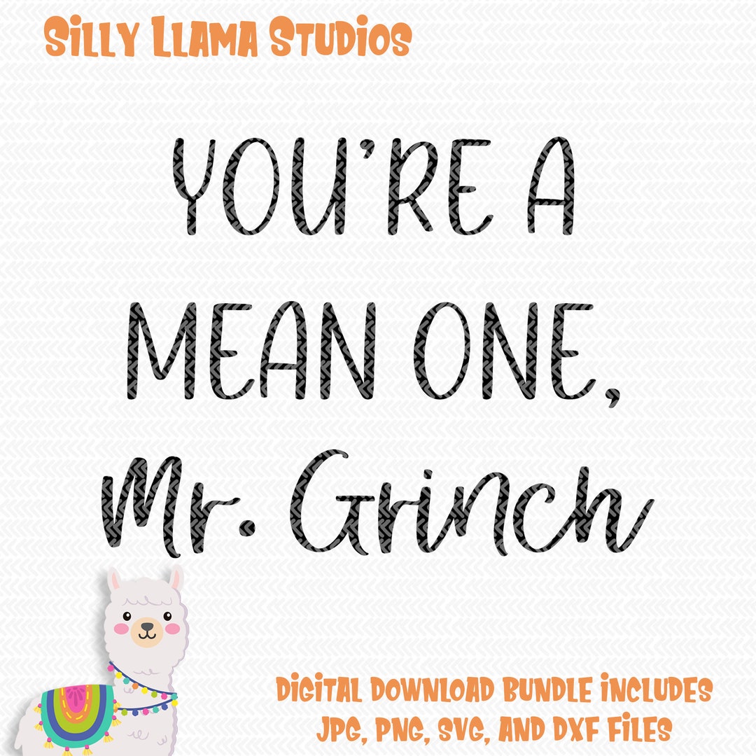 You re a mean one mr grinch clipart instant digital etsy