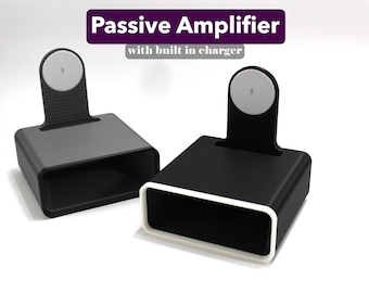 Passiver Akkustikverstärker & MagSafe Ladestation für iPhone - Desktop Sound Booster mit Ladegerät inklusive