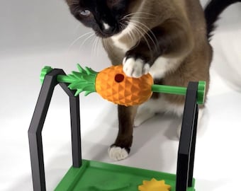 Interaktiver Katzen-Feeder - Tropischer Spinning Ananas-Pet-bereicherter Puzzle- und Leckerbissenspender