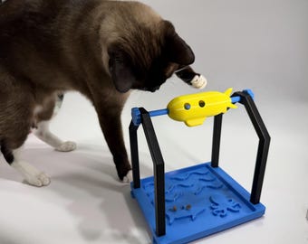 Interaktiver Katzen-Futterspender - Spinning-U-Boot-Haustierbereicherung Puzzle und Leckerlispender