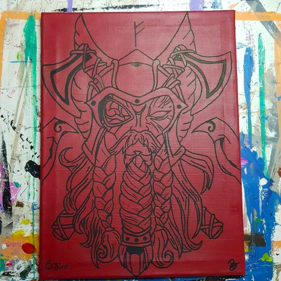 Viking Painting Art Painting Wall Art Colors Acrylic Etsy