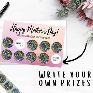 Carte à gratter personnalisée pour la fête des mères, cadeau de bricolage pour maman, carte à gratter pour maman, carte à gratter amusante pour maman, carte à gratter pour la fête des mamans