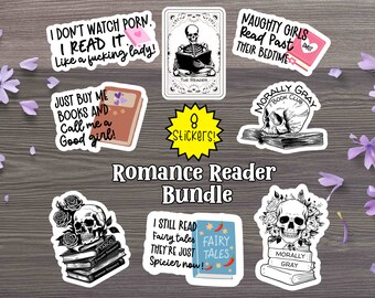 Stickerbundel Romance Reader: handgemaakte stickers voor boekenliefhebbers