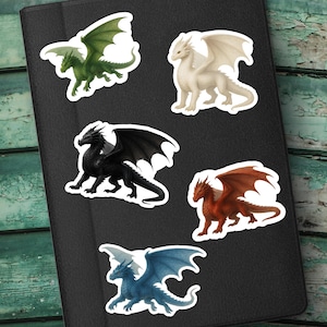 Dragon Sticker Pack | 5 Fantasy Dragon Stickers | Vinyl Stickers | Cute Mythical Creature Stickers | Laptop, Journal, Scrapbook