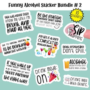 Funny Alcohol Sticker Bundle #2