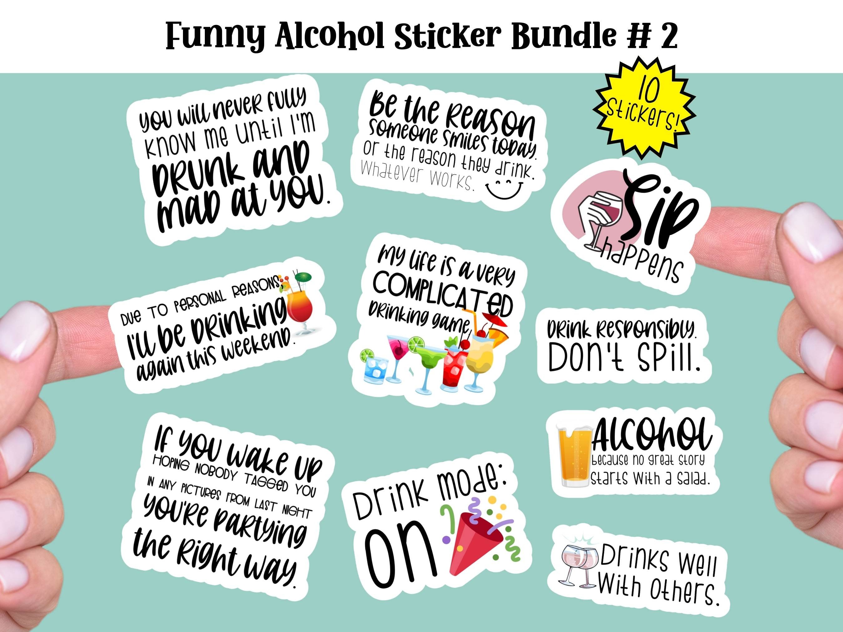 Funny Alcohol Sticker Bundle #2 - Etsy