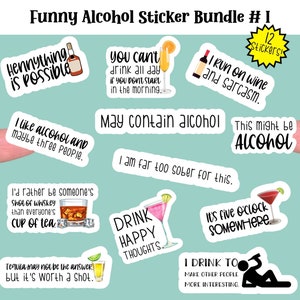 Funny Alcohol Sticker Bundle #1