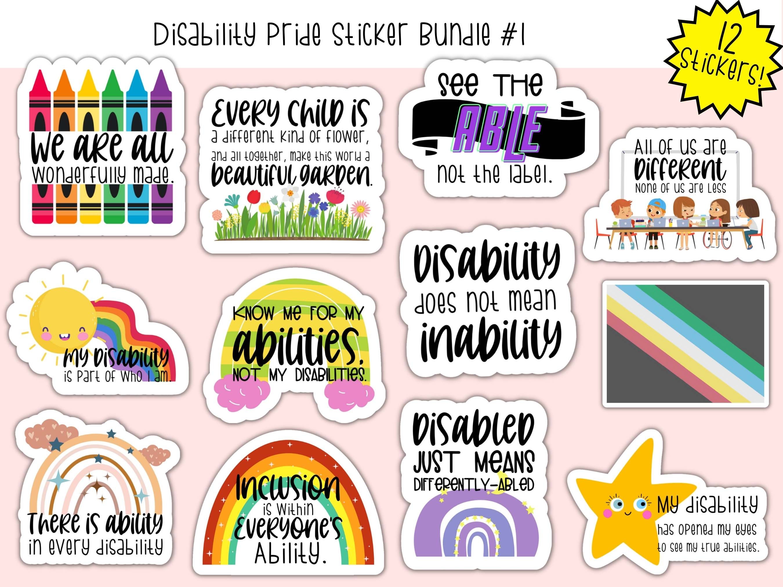 Disability Pride Sticker Bundle #1, Disability Pride Die-cut Sticker ...