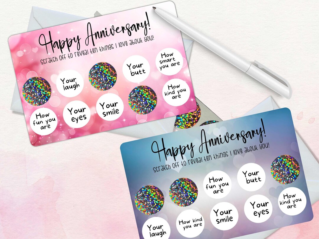 Scratch-off Anniversary Card, Ten Things I Love About You, Love Card