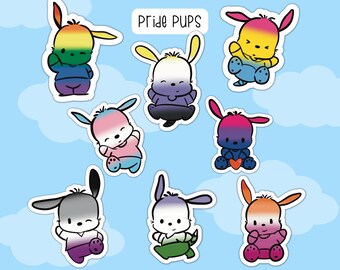 Stickers Pride Pup: vinylstickers LGBTQ-vlag