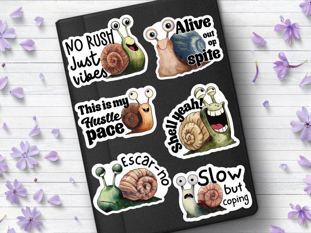 Funny Snail Sticker Pack - Etsy