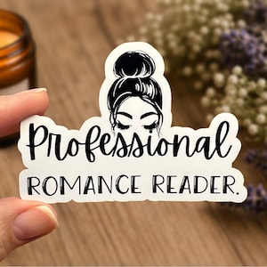 Professional Romance Reader Book Lover Vinyl Sticker, Bookish Sticker, Book Lover Gift Idea
