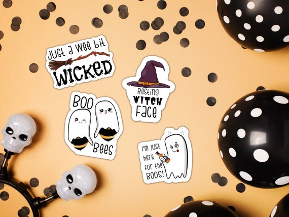 Funny Adult Halloween Die-cut Sticker Bundle, Fun Halloween