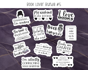 Stickerbundel Book Lover: waterbestendige vinylstickers