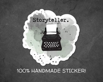 Storyteller Vinyl Sticker, Writing Sticker, Writer Decal, Book Swag, Writer Swag, Author Swag, Author Sticker, Laptop Decal