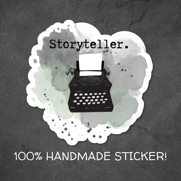 Storyteller Vinyl Sticker, Writing Sticker, Writer Decal, Book Swag, Writer Swag, Author Swag, Author Sticker, Laptop Decal