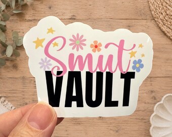 Smut Vault-sticker: glanzend vinyl, Spicy Romance Reader (handgemaakt)