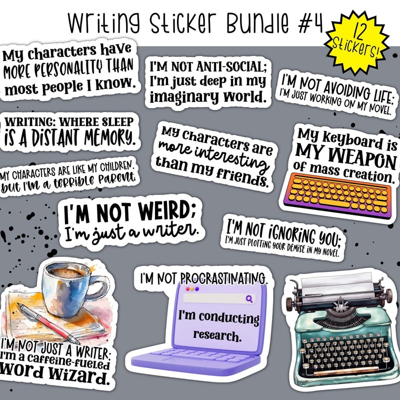 Writer Stickers - Etsy