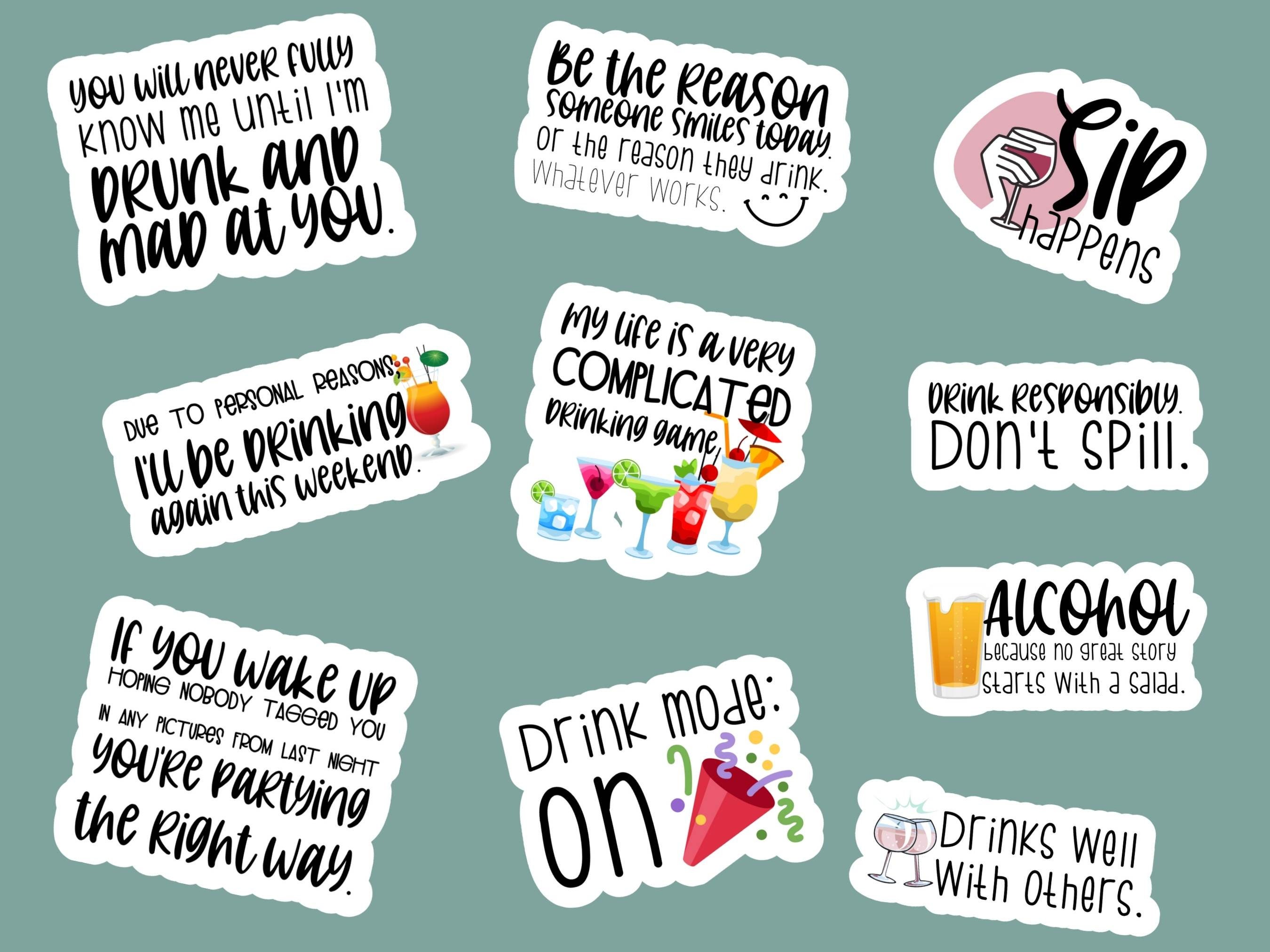 Funny Alcohol Sticker Bundle #2 - Etsy