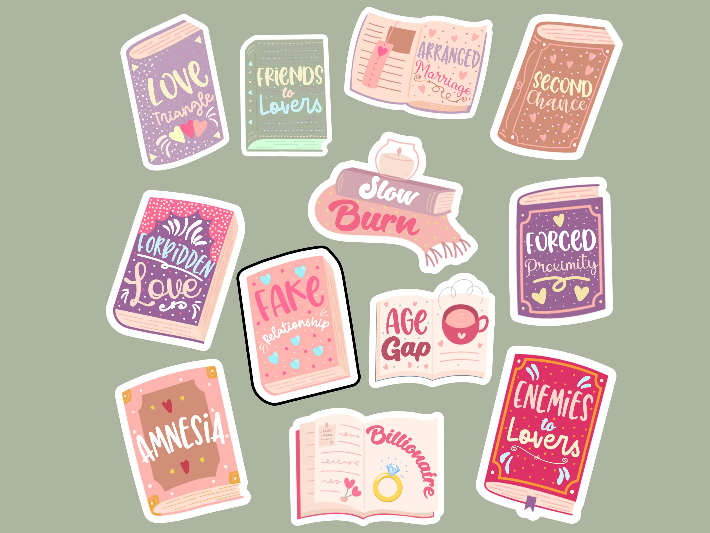 Stickers Romeotics Romance Trope Sticker Pack: Handmade Glossy Vinyl Stickers - Etsy