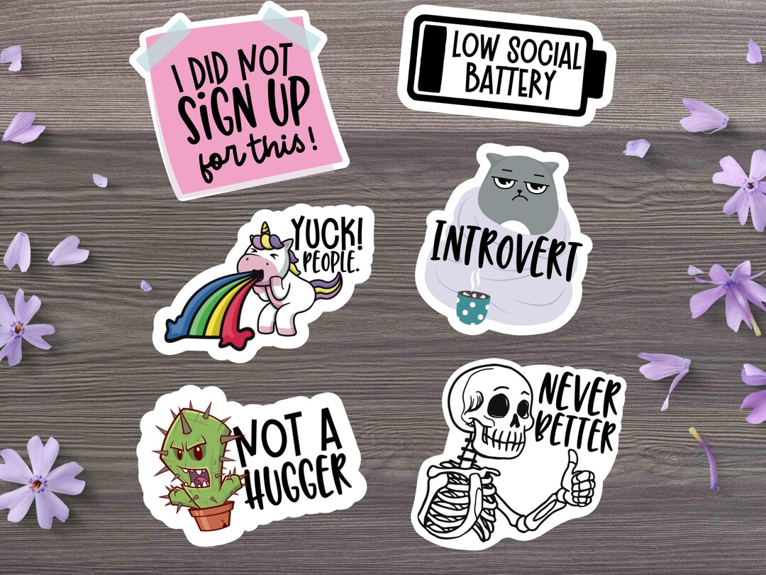 Introvert Sticker Introvert Sticker Pack - Etsy