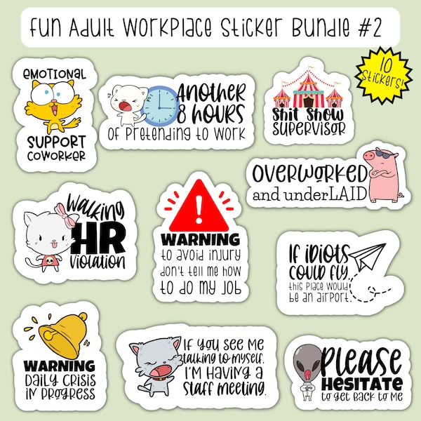 Funny Work Stickers Png - Etsy
