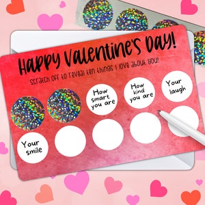 Carte de Saint-Valentin à gratter, dix choses que j'aime chez vous, carte d'amour, carte de Saint-Valentin pour lui ou elle, carte d'amant, carte de Saint-Valentin personnalisable