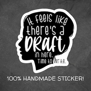 Writer&#39;s Draft Vinyl Sticker: Water-Resistant Laptop Decal