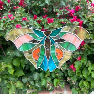 Stained Glass Butterfly with Pressed & Dried Flowers zdjęcie 8