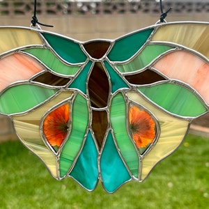 Stained Glass Butterfly with Pressed & Dried Flowers zdjęcie 2