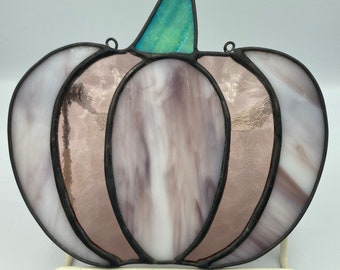 Pink Stained Glass Pumpkin