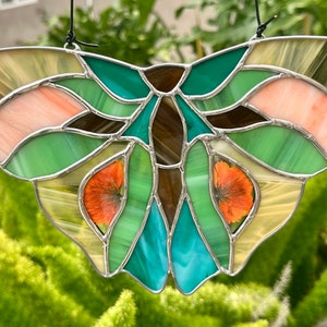 Stained Glass Butterfly with Pressed & Dried Flowers zdjęcie 7