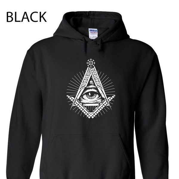 Illuminati free masons new world order globalist all seeing eye global elites conspiracy theory Clothing Apparel Hooded Sweatshirt Hoodie