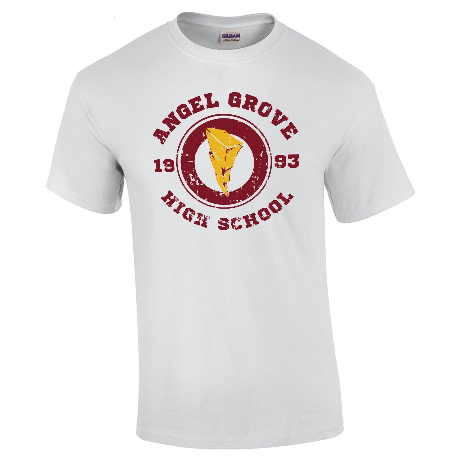 Discover Angel Grove High School funny rangers tv show halloween costume 90s karate vintage retro - Clothing - Apparel - Mens T-Shirt