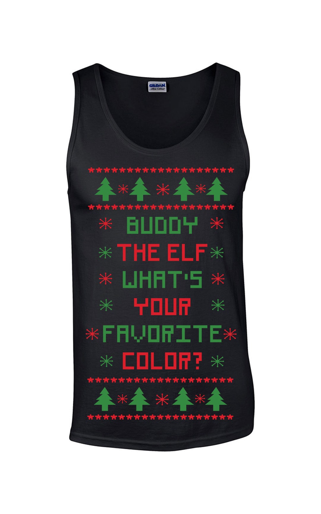 Buddy the elf whats your favorite color funny ugly christmas sweater