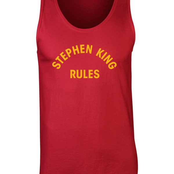 Stephen King Rules funny 80s movie halloween scary horror monster costume squad wolfmans got nards retro - Clothing - Apparel - Tank Top