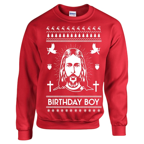 Ugly Christmas Sweater Birthday Boy Christmas jumper meerkleurig L 100% polyacryl Fun merch, Kerstmis