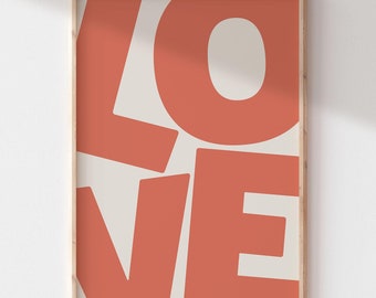 Love Printable Wall Art | Red Dopamine Wall Art | Preppy Room | Indie Room | Teen Girl Wall Art | Love Maximalist Wall Art |