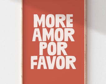 More Amor Por Favor Printable Wall Art | Red Dopamine Wall Art | Preppy Room Decor | Indie Room | Teen Girl Wall Art | Maximalist Wall Art