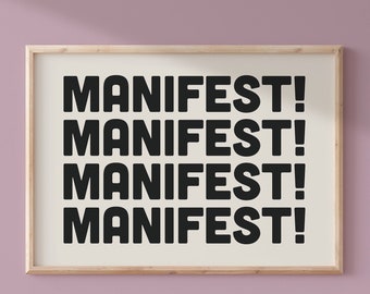 Manifest Printable Wall Art | Manifestable Wall art | Manifestation Poster | Affirmation Wall Art | Spiritual Wall Art | Maximalist Wall Art