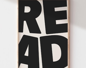 Read Printable Wall Art | Bookish Poster | Reader Art Print | Book Lover Decor| Bookshelf Decor | Preppy Dorm Decor | Reading Nook