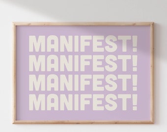 Manifest Printable Wall Art | Manifestable Wall art | Manifestation Poster | Affirmation Wall Art | Spiritual Wall Art | Maximalist Wall Art
