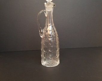 Carafe/bouteille verre motif écaille / brocante