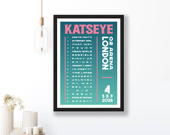 KATSEYE 2026 UK Tour Setlist Poster Print – Gigs Concert Arena Live Gift