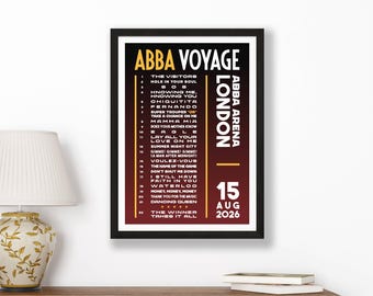 ABBA Voyage Concert Setlist Print – London Show Poster Design